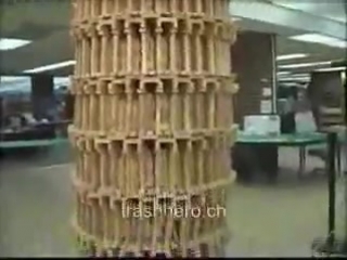 giant jenga tower collapsed